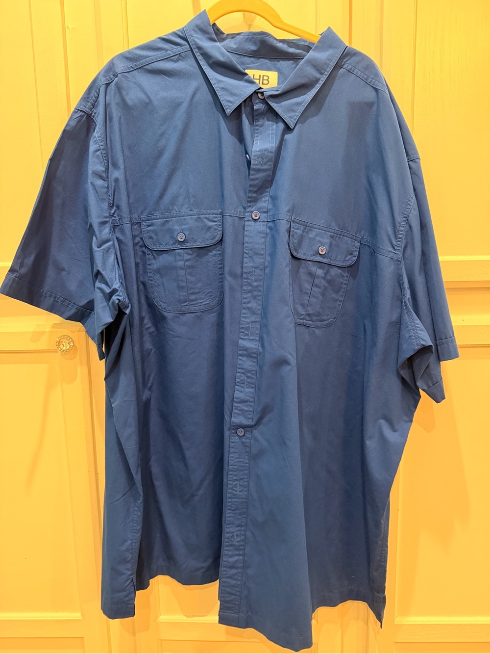 Size 4XLT Harbor Bay Men's Short Sleeve Button-Up Shirt
